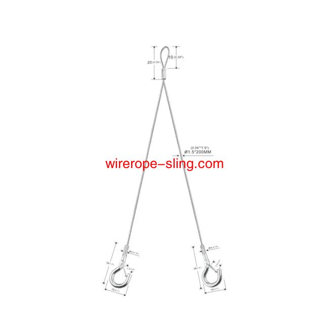 Double Mini Hook End verzinktes Stahlsicherheitskabel mit zwei Beinen YW86375