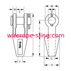 US-Standardmarinetakelungs-Hardware galvanisiertes Ende G416 fugte offenen Spelter-Sockel