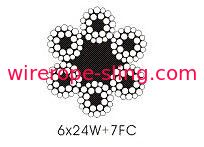 Warrington-Art-Stahlhebekabel 6 X 24w + 7fc, rundes Litze-Seil