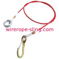 Rotes PVC beschichtete Anschlagseil kundengebundene Länge mit Karabinerhaken/O-Ring