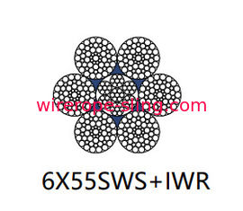 Offshore-Anker-anhebendes Stahldrahtseil nicht drehende 6 x 55 Sws 30mm - 120mm