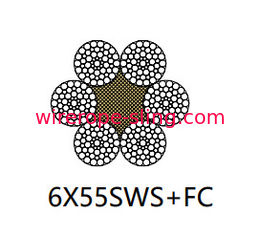 Offshore-Anker-anhebendes Stahldrahtseil nicht drehende 6 x 55 Sws 30mm - 120mm