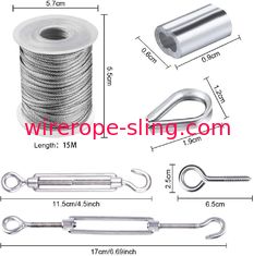 Spannvorrichtungs-Draht-Spanner 2mm x 50 FT-Drahtseil mit PVC-Beschichtung