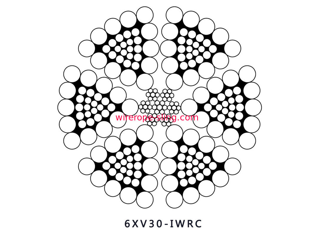 dreieckiger Strang-Stahldrahtseil 6xV30 IWRC für das vertikale Wellen-Anheben