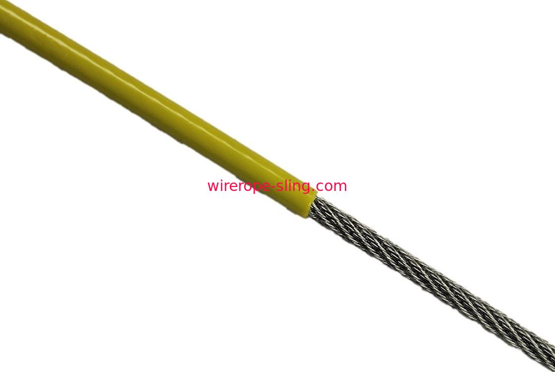 Gelbes dekoratives Drahtseil, überzogenes Edelstahl-Kabel korrosionsbeständig