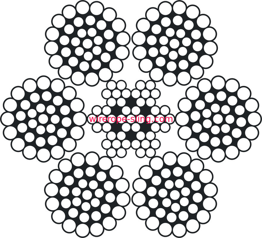 Kran-Edelstahl-Drahtseil-Hitzebeständigkeit 6 x 37 extrem flexibel