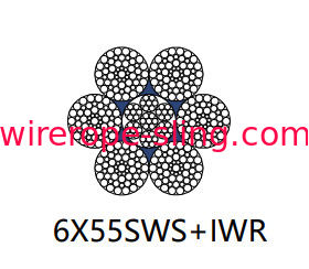 Offshore-Anker-anhebendes Stahldrahtseil nicht drehende 6 x 55 Sws 30mm - 120mm
