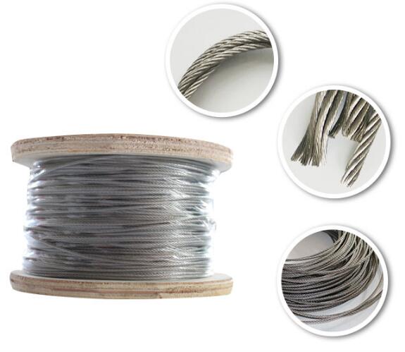 stainless 304 7x7 wire rope 1mm thin wire sling with loop