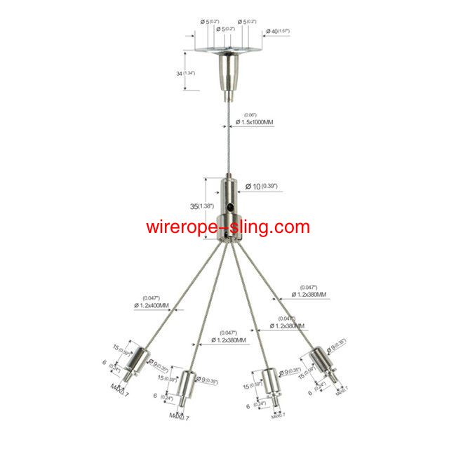 Art Wire Hanging Kits Four Legs Screw Clip Brass Plated Nickel 1,5mm Dia YW86023