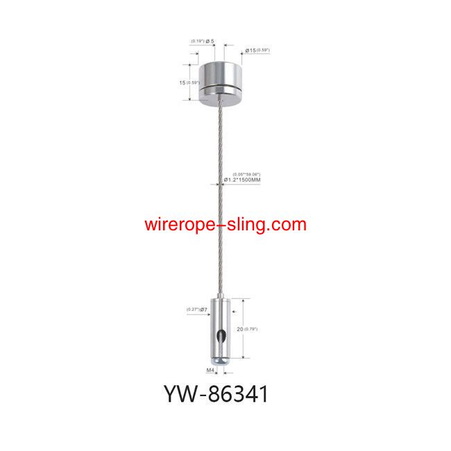 Drahtseil Suspension Cable Kit Silver Plated Brass mit verstellbarem Gripper YW86339