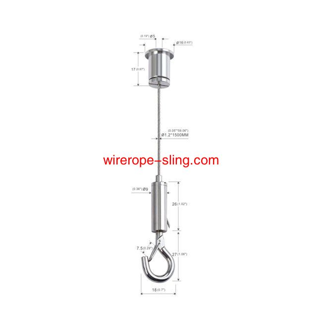 Stahldraht Seilbahn Sling Lanyard mit Stempel Auge und Snap Hooks