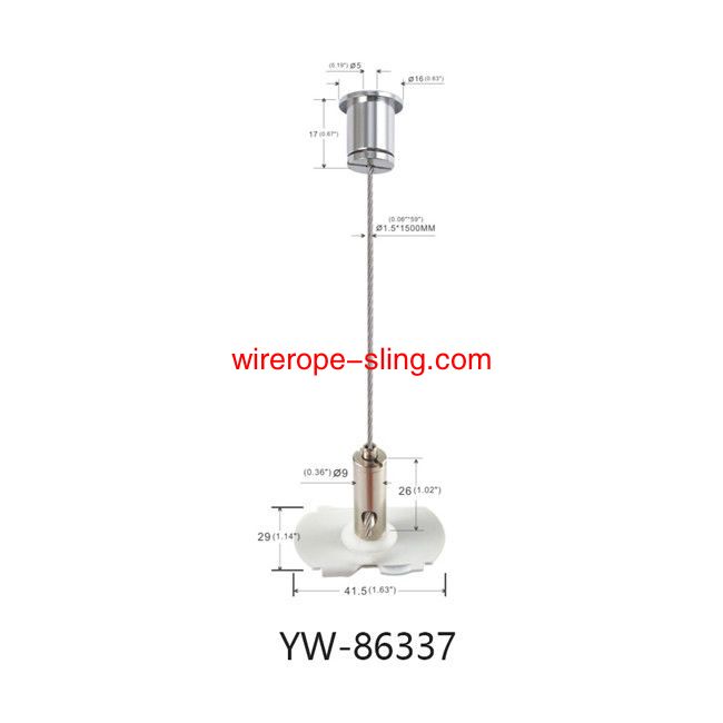 Nickel Pated Brass Wire Suspension Hanging Cable Kit mit verstellbarem Gripper YW86337