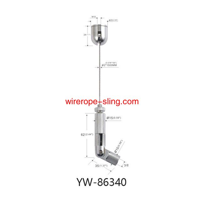 Nickel Pated Brass Wire Suspension Hanging Cable Kit mit verstellbarem Gripper YW86337