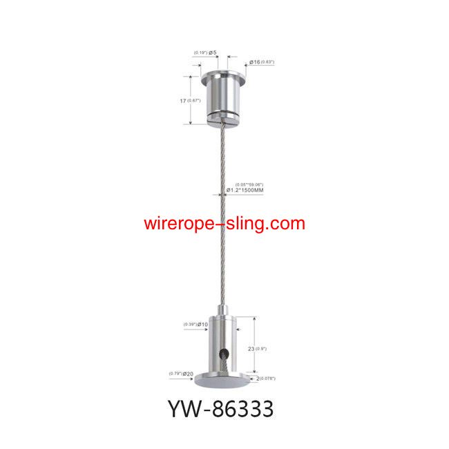 Led Light Cable Suspension Kit Messing Platte Nickel mit A Round Slider YW86333