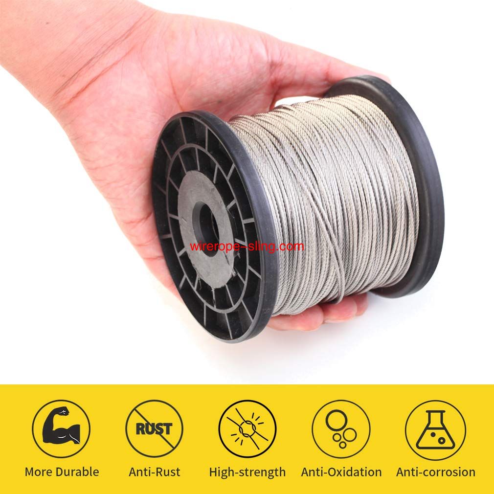 1/16 Drahtseil, 304 Edelstahl Drahtseil, Aircraft Cable, 328 Füße mit 150 Pcs Aluminium Sleeves