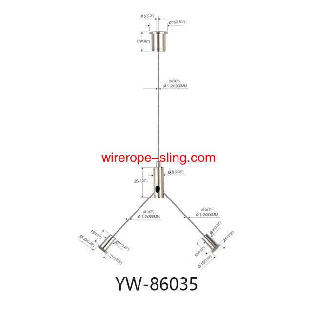 LED Panel Light Wire Rope Cable Hanging Kit Messing Platte schwarz Y-passt YW86034