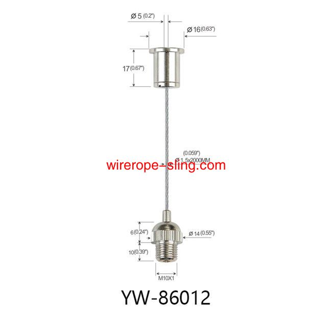 Befestigung M6 Gewindedraht Suspension System mit Knurling YW86009