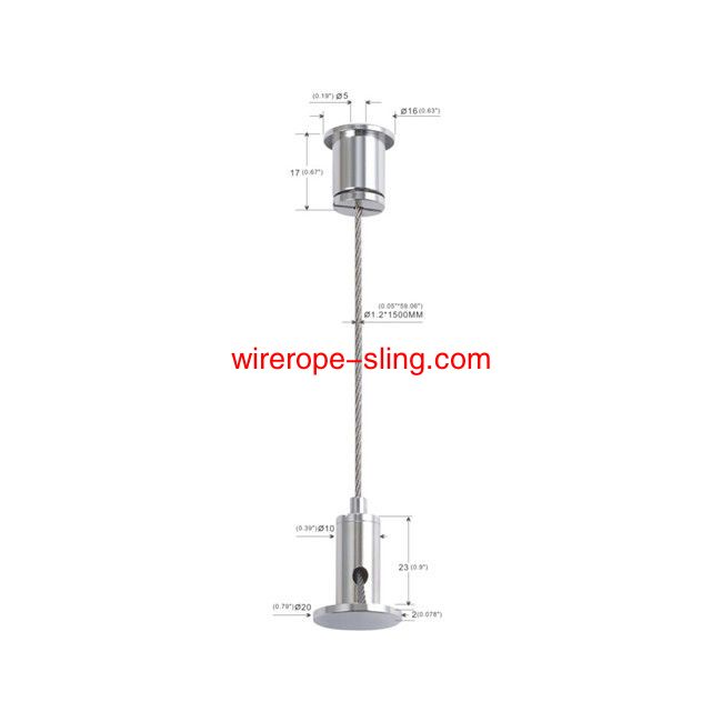 Led Light Cable Suspension Kit Messing Platte Nickel mit A Round Slider YW86333