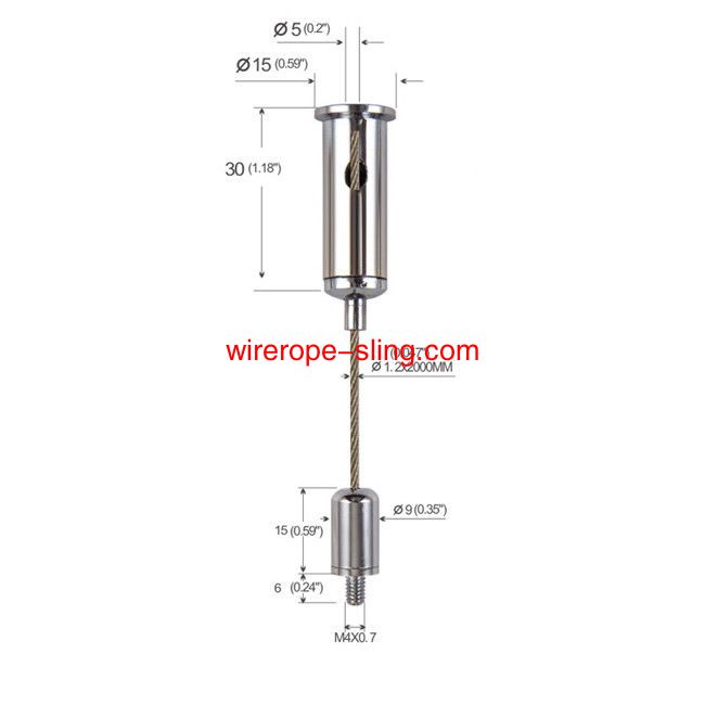 M4 Schraubplatte aus Messing-Kabelaufhängung Display System einstellbar YW86008