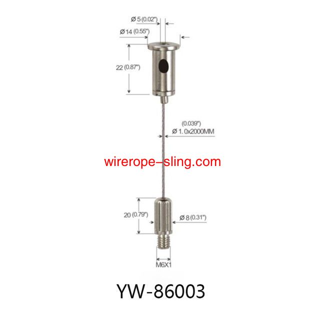 Einstellbare Safety Panel Light Wire Hanging Kits System Chrom Plated YW86001