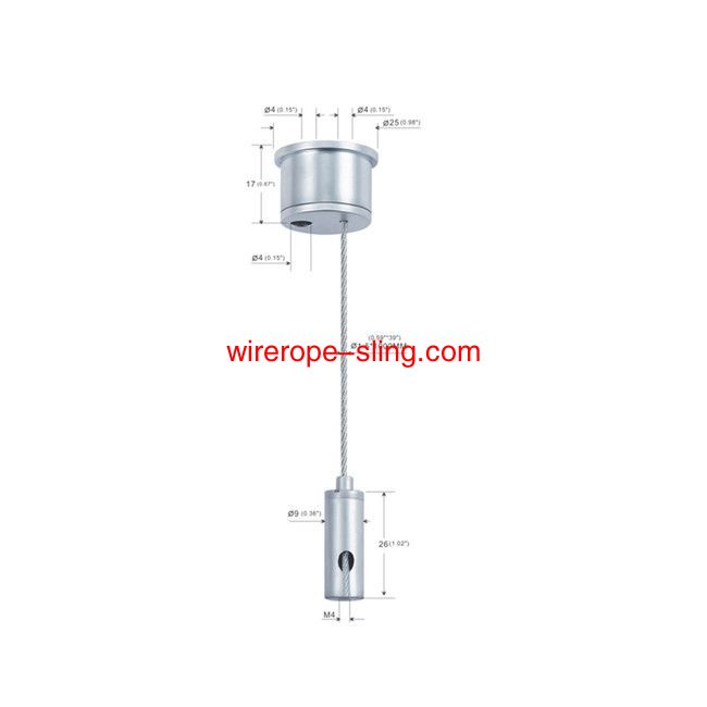 Drahtseil Suspension Cable Kit Silver Plated Brass mit verstellbarem Gripper YW86339