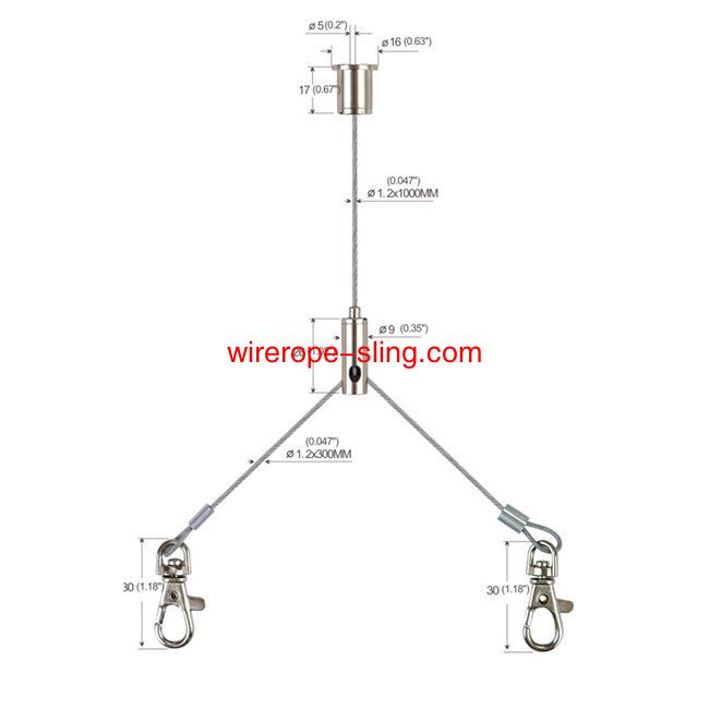 Y Typ Nickelplatte Brass Art Cable Hanging and Picture Suspension Hanging Kit YW86021