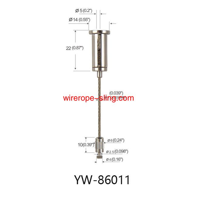 Befestigung M6 Gewindedraht Suspension System mit Knurling YW86009