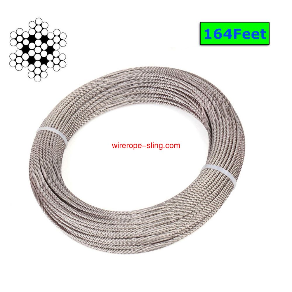T316 Marine 3mm Stainless Steel Aircraft Wire Rope für Deck Cable Railing Kit,7x7 100/164 Feet