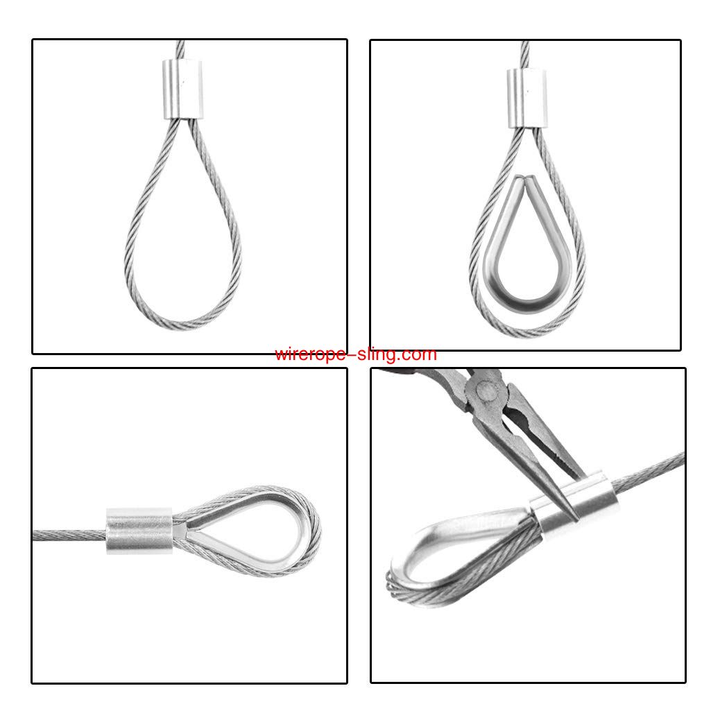 1/16inch x 66Feet Stainless Steel Wire Rope Cable 100Pcs Aluminium Crimping Sleeves und 20Pcs Edelstahl Thimble Cable Railing Kits