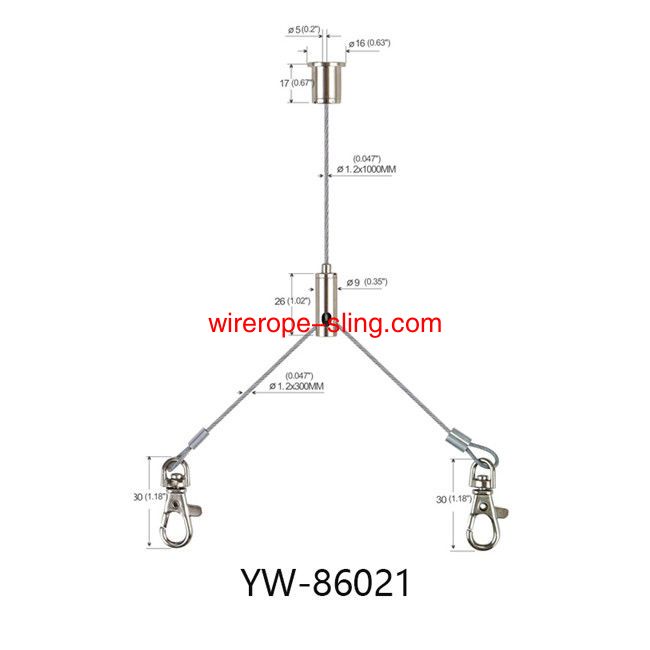 Brass Steel Three Holes Suspended Cable Lighting System with a Hook Gripper YW86019