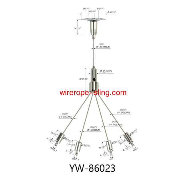 Y Typ Nickelplatte Brass Art Cable Hanging and Picture Suspension Hanging Kit YW86021
