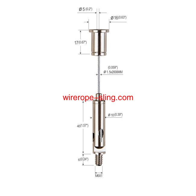 Nickel-Blech-PVC-beschichtete Decke Hanging-System mit M6 Männlicher Thread YW86013